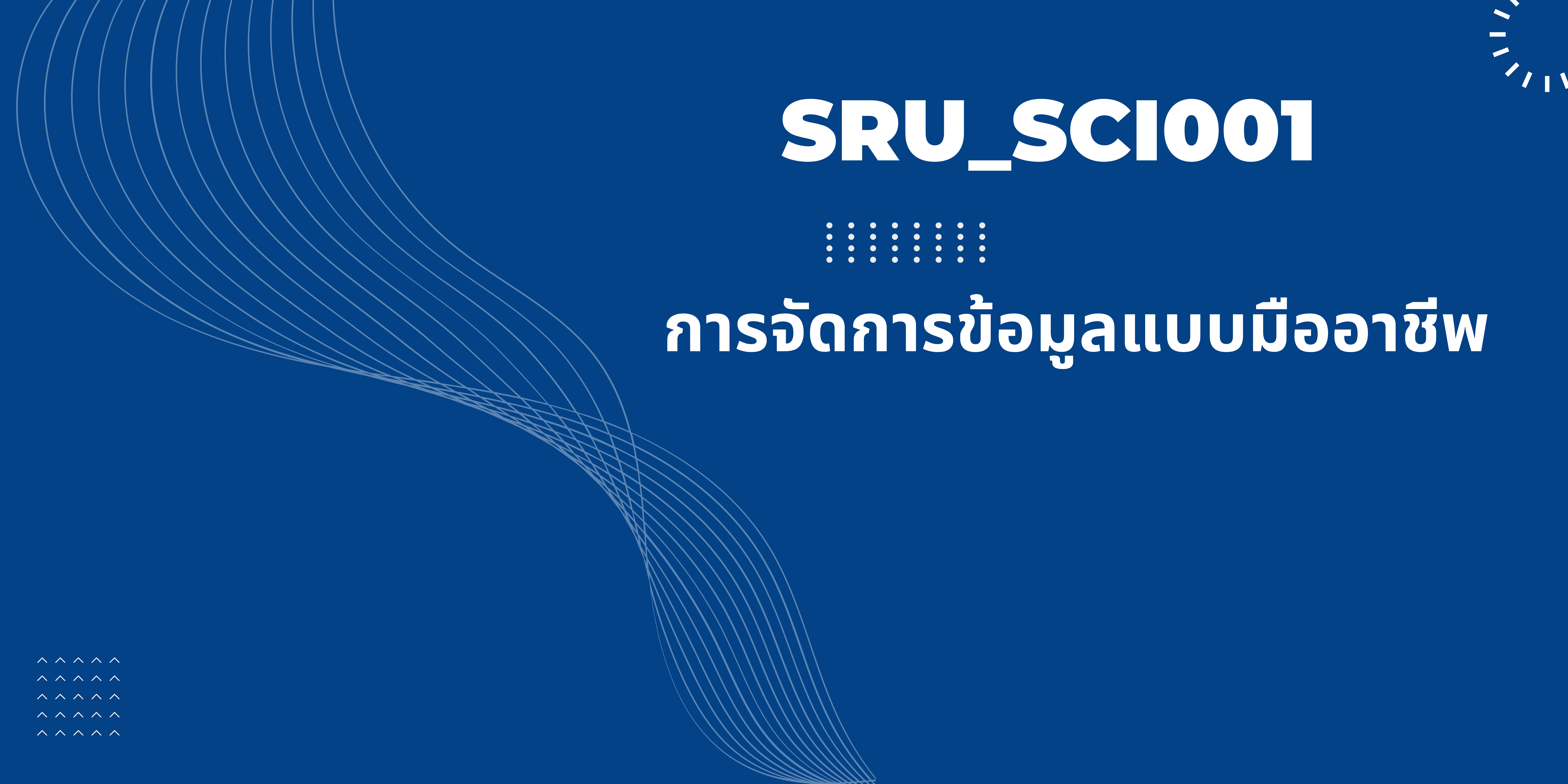การจัดการข้อมูลแบบมืออาชีพ SRU_SCI001